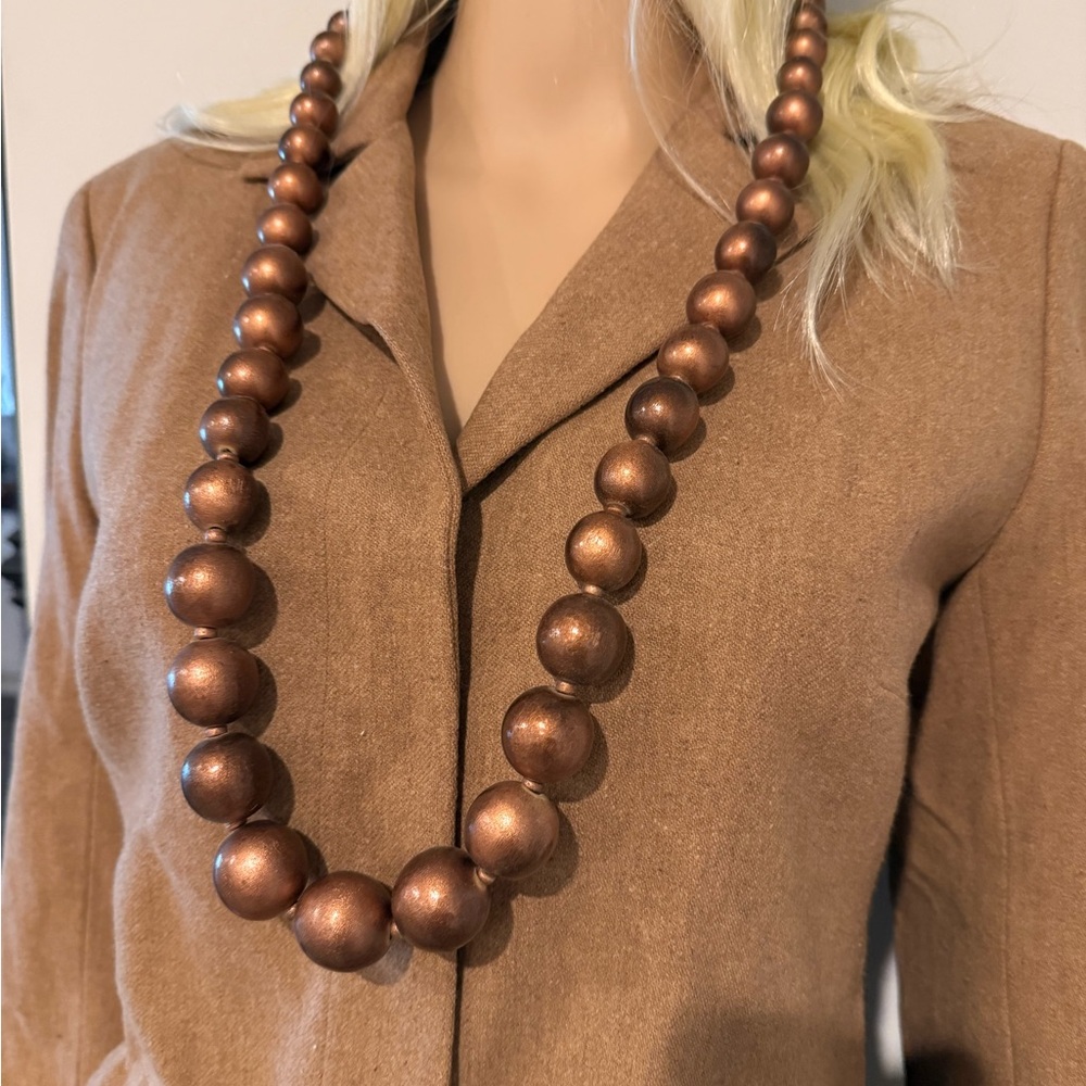 Laila Rowe Copper Wooden Beaded Necklace